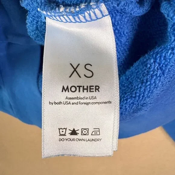 Mother The Drop Square 80’s Sweatshirt Womens XS Blue Graphic Crewneck Pullover - Picture 6 of 11